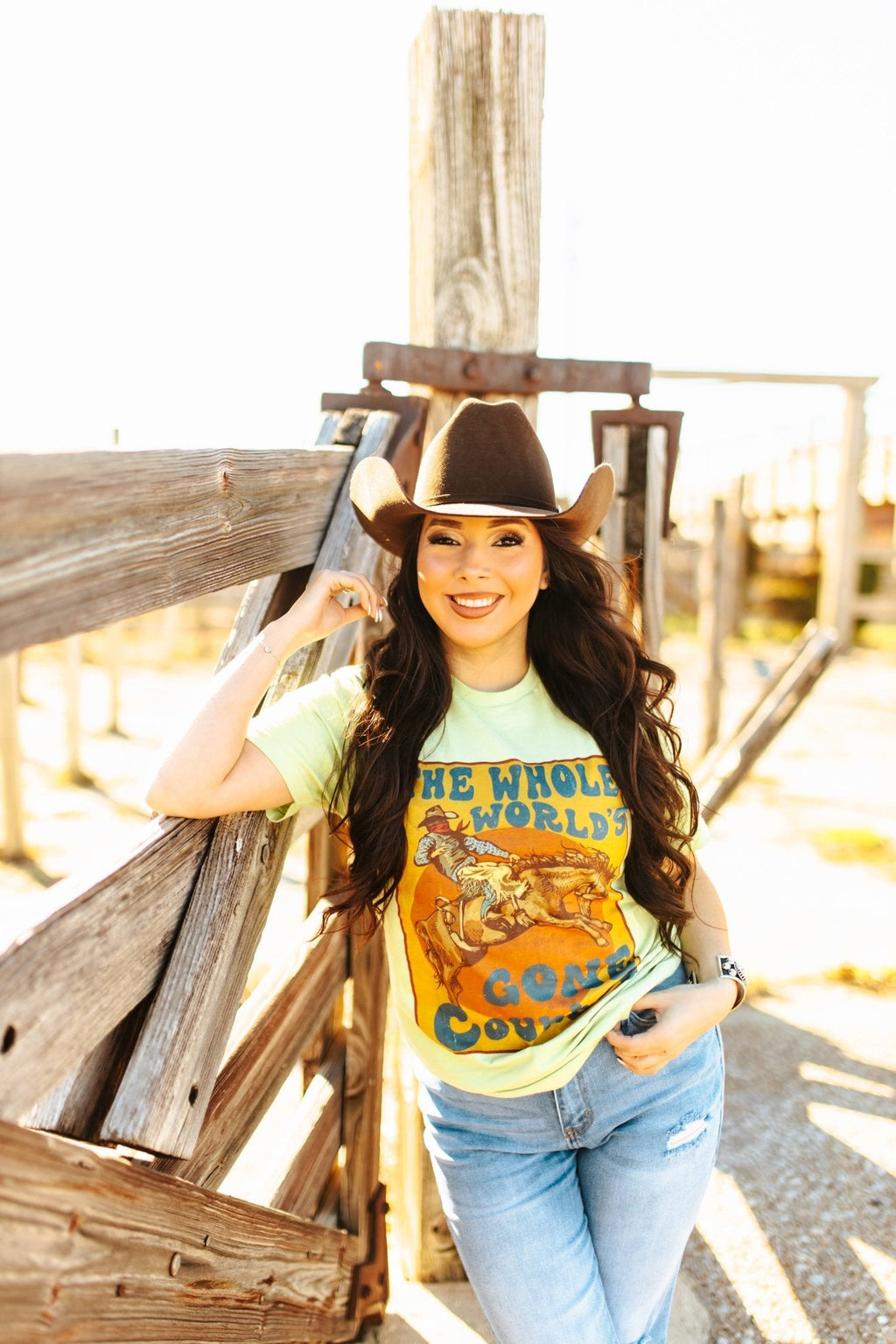 Wild Junkie World's Gone Country Western Graphic Tee — side view