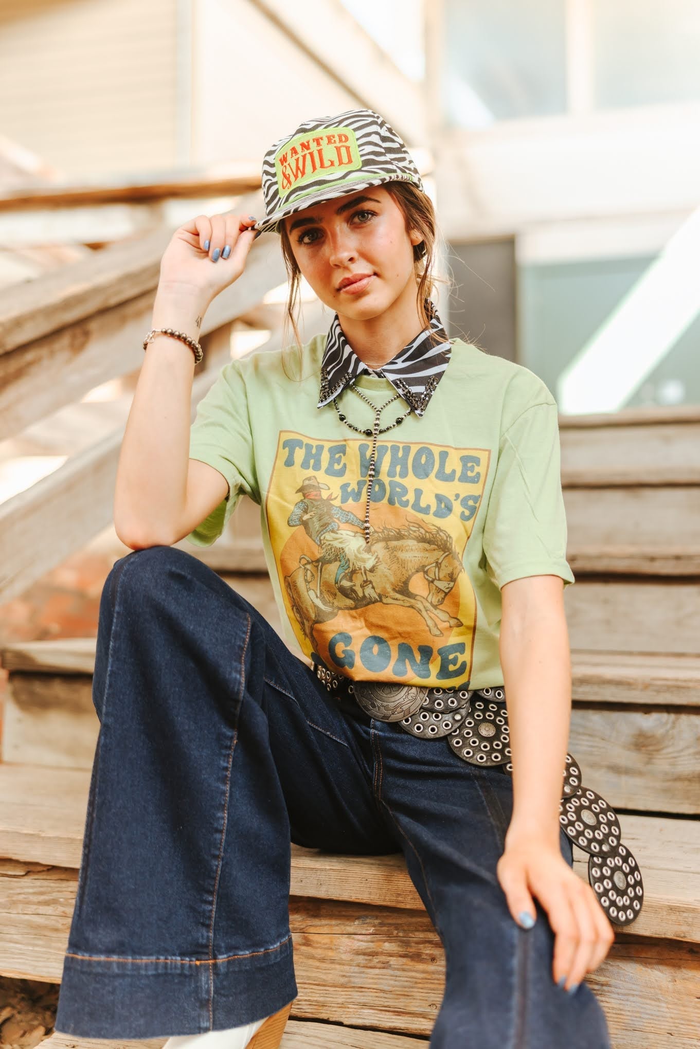 Wild Junkie World's Gone Country Western Graphic Tee — alternative angle
