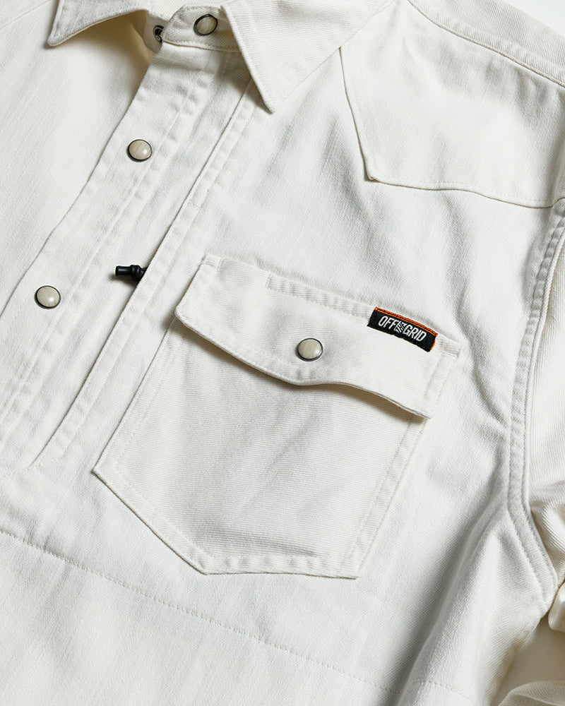 Off The Grid Surplus Earl Denim Shirt - Natural — comparison shot