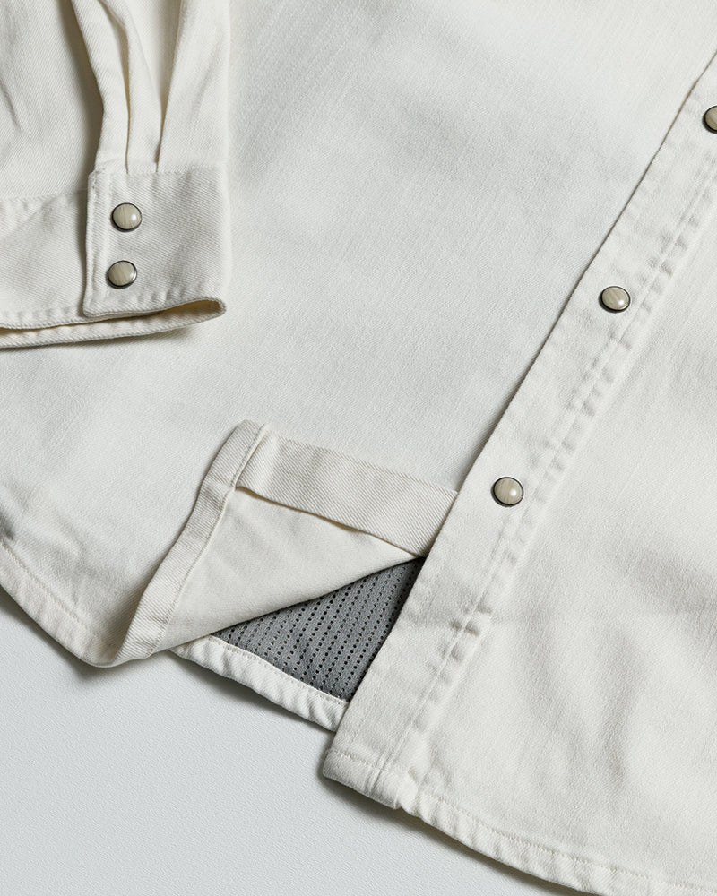 Off The Grid Surplus Earl Denim Shirt - Natural — fabric or material detail