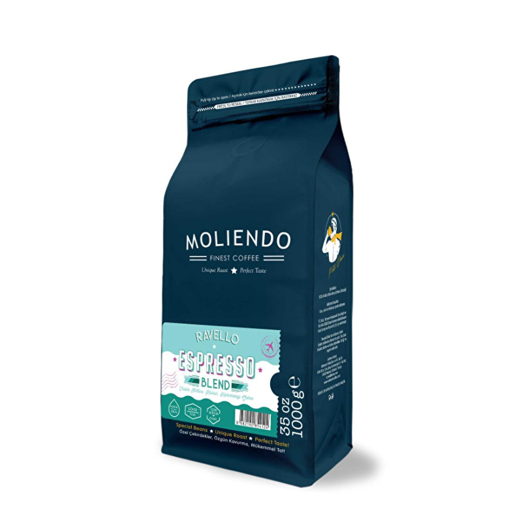 Moliendo Ravello Espresso Coffee Beans - 100% Arabica Espresso Blend, Rich Flavor with Chocolate & Citrus Notes