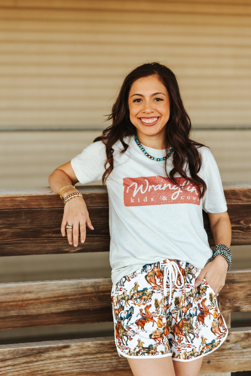 Wild Junkie Wranglin Kids & Cows Graphic Tee — main product shot