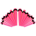 BodyCandy 14G to 00G 18 Piece Ear Stretching Kit in Pink Acrylic Set — main product shot
