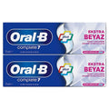 Oral-B Complete 7 Extra White Teeth Whitening Toothpaste - Surface Stain Removal, Dental Protection, Mint Freshness - 5.07 fl oz (2-Pack)