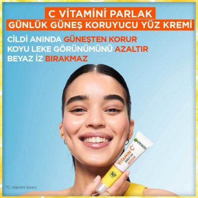 Garnier Vitamin C Daily Sunscreen SPF50+ - 40ml | Brightening Formula