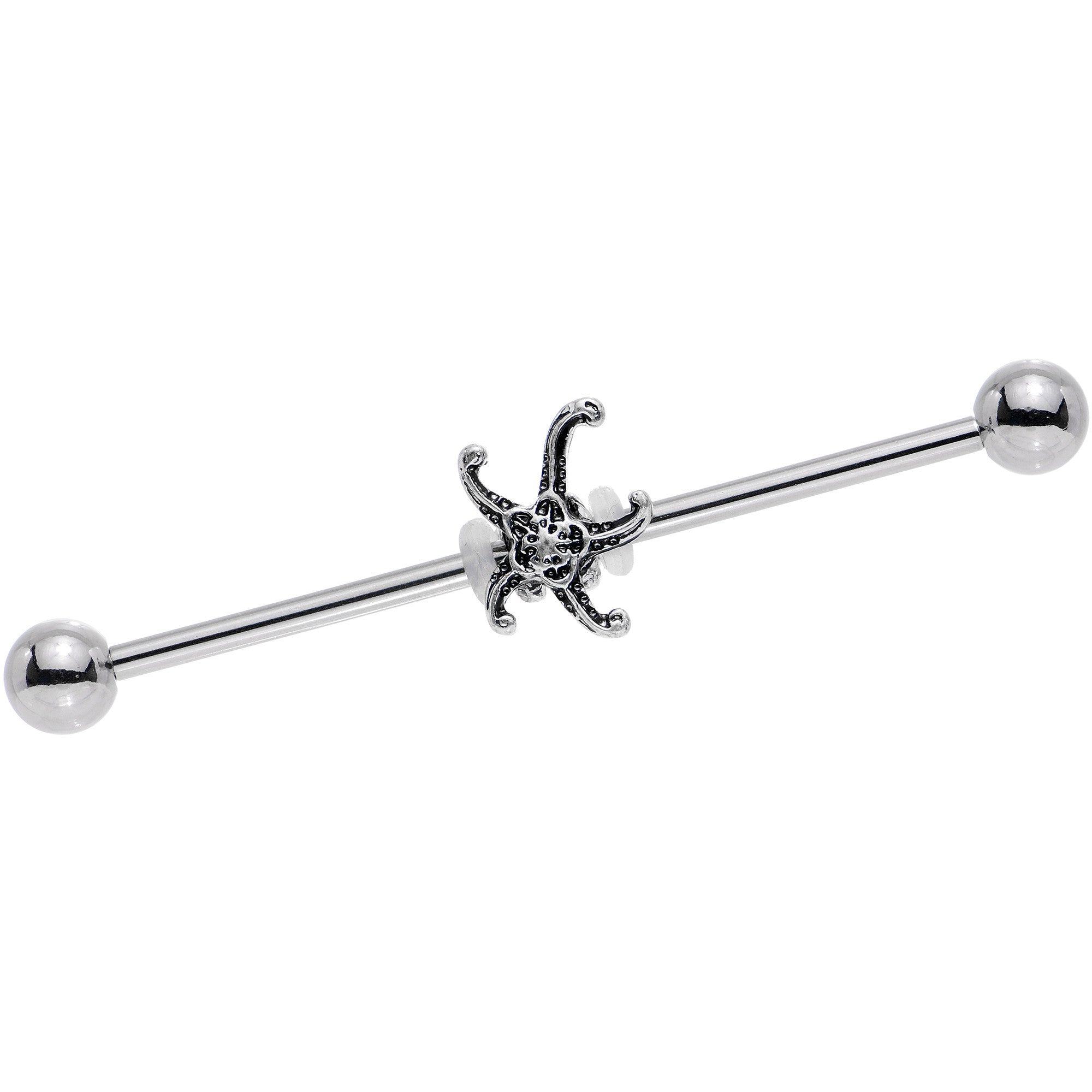 BodyCandy 14G Steel Seeing Starfish Industrial Barbell 38mm — main product shot