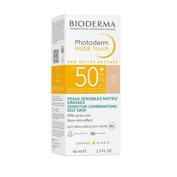 Bioderma Photoderm Nude Touch SPF50+ Very Light Tinted Sunscreen for Oily Skin - 1.35 fl oz