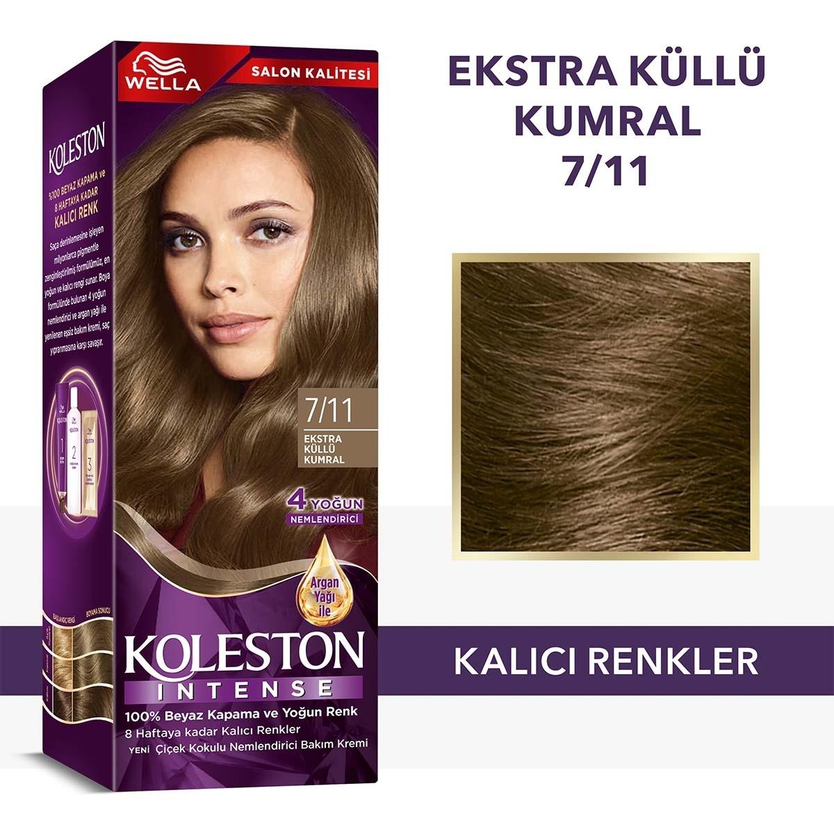 Wella Koleston Intense 7/11 Ash Blonde Hair Dye: 100% Gray Coverage, Long Lasting Color, Argan Oil for Intense Shine