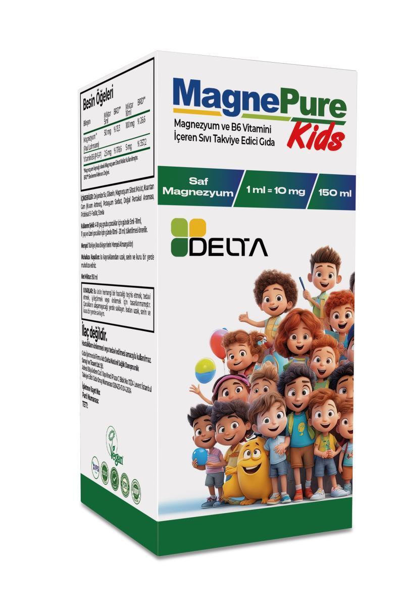 Delta Magnepure Kids Magnesium and Vitamin B6 - 150 ml Liquid for Children