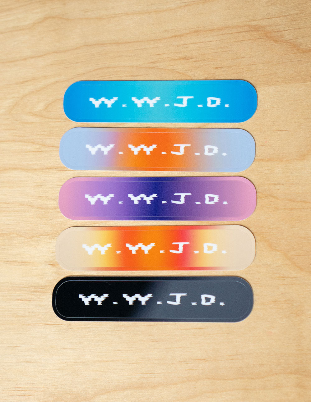 Elevated Faith WWJD Gradient Sticker Pack — main product shot