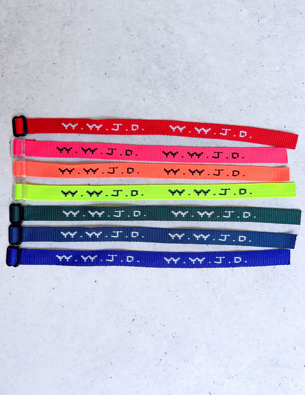 Elevated Faith WWJD Bracelet — detail close-up