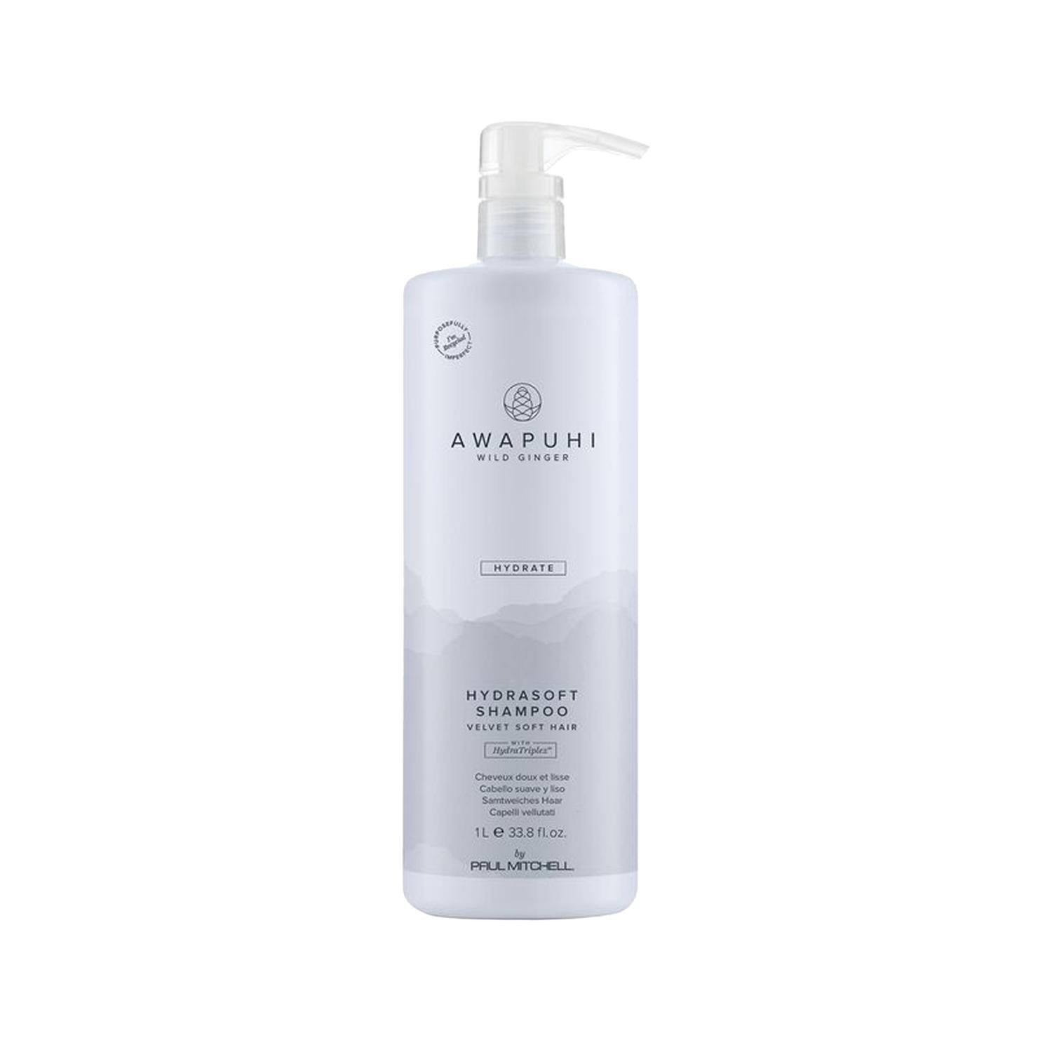 Paul Mitchell Awapuhi Wild Ginger Hydrasoft Shampoo - Moisturizing, Sulfate-Free, 1000ml