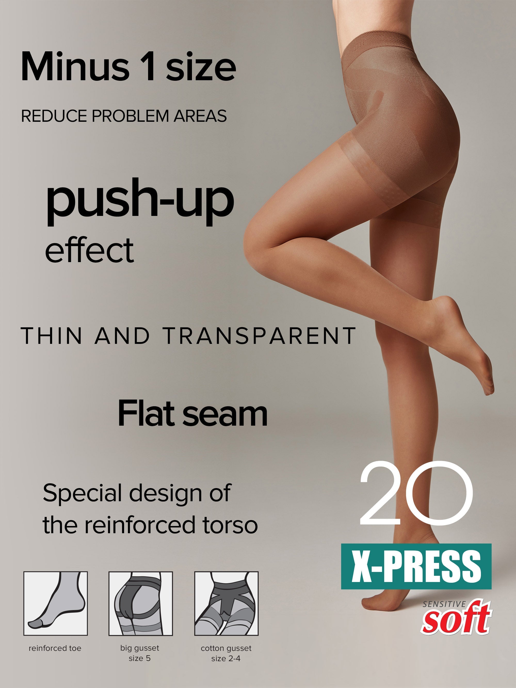 TheRanok.com Tights Conte X-Press 20 Den - Body Shaping — size reference