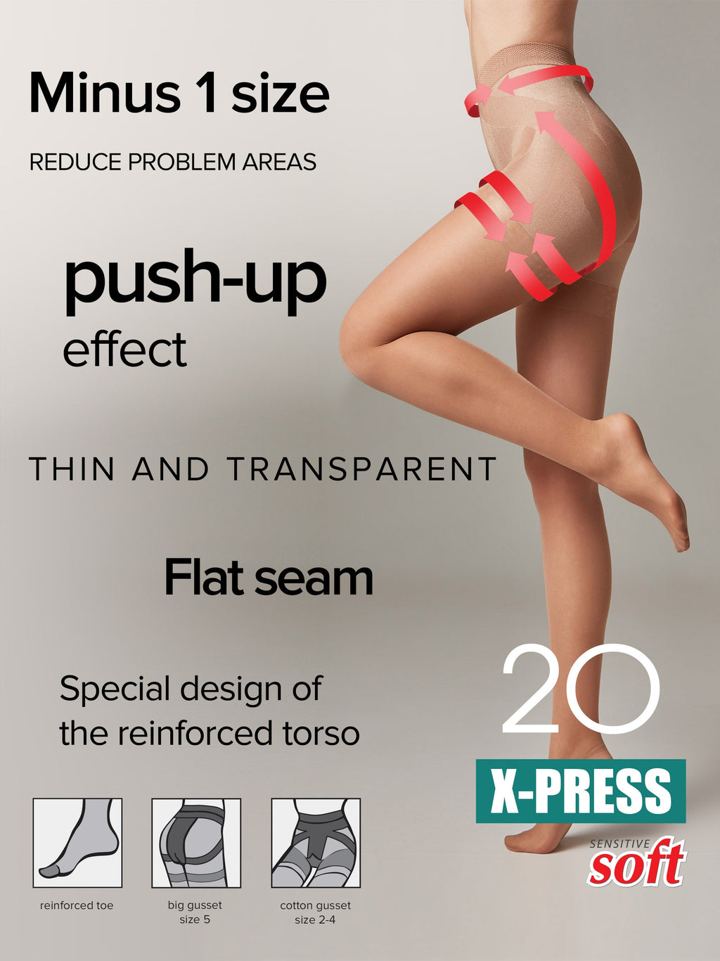 TheRanok.com Tights Conte X-Press 20 Den - Body Shaping — detail close-up