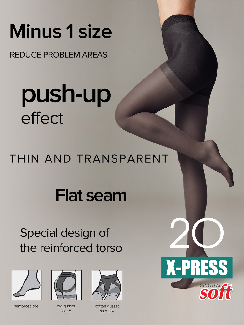 TheRanok.com Tights Conte X-Press 20 Den - Body Shaping — flat-lay composition