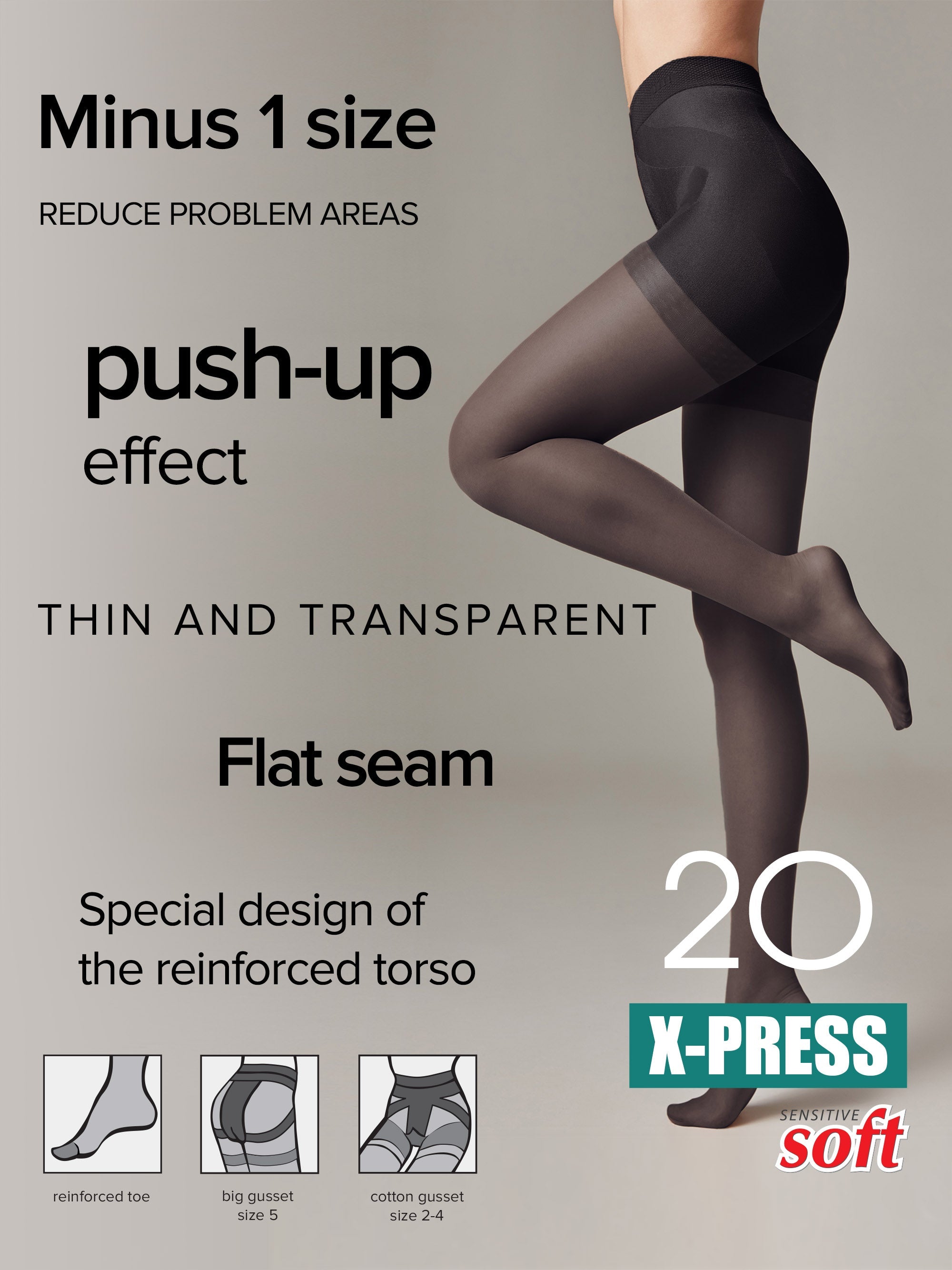 TheRanok.com Tights Conte X-Press 20 Den - Body Shaping — flat-lay composition