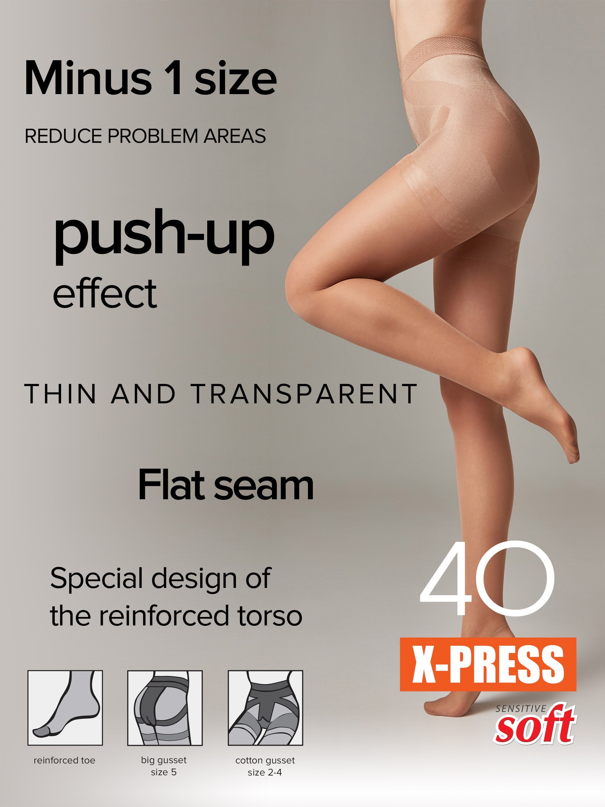 TheRanok.com Tights Conte X-Press 40 Den - Body Shaping — flat-lay composition