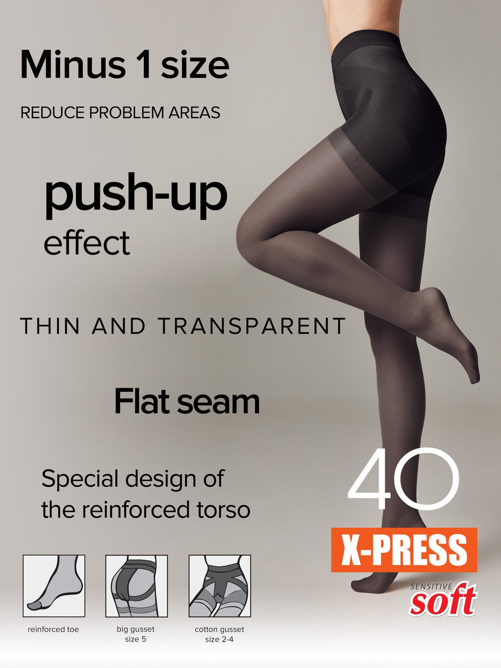 TheRanok.com Tights Conte X-Press 40 Den - Body Shaping — detail close-up