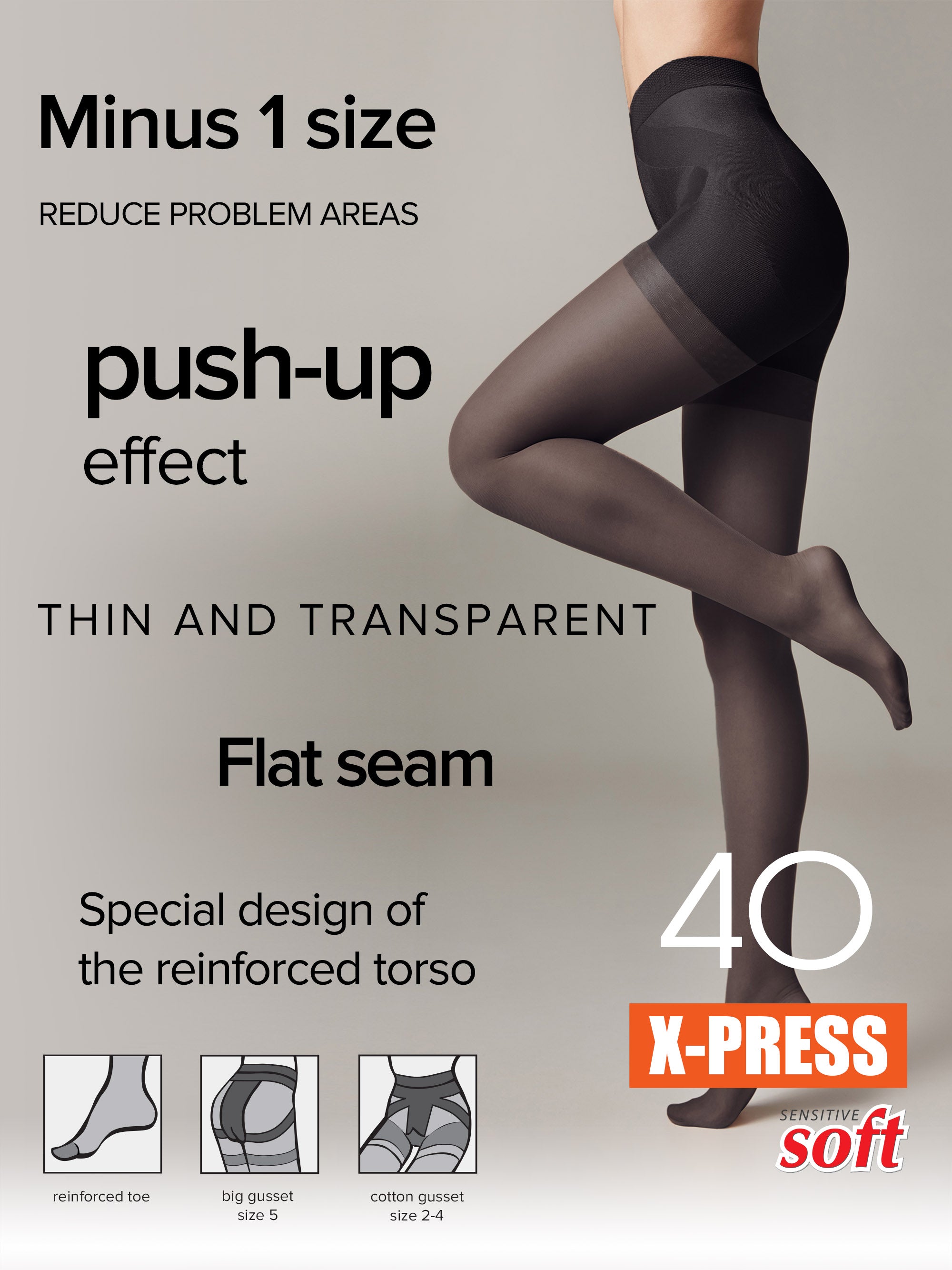 TheRanok.com Tights Conte X-Press 40 Den - Body Shaping — detail close-up