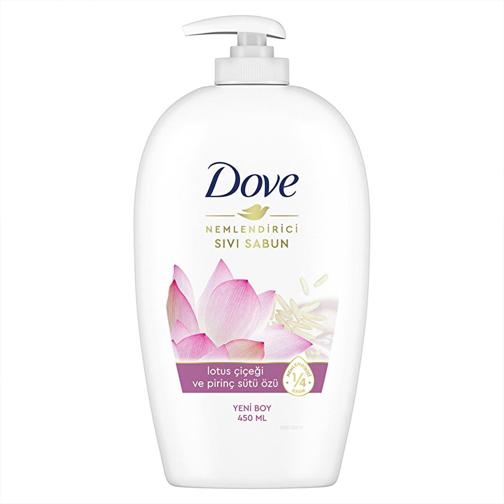 Dove Moisturizing Liquid Hand Soap with Lotus Flower & Rice Milk Extract - Gentle, Dermatologically Tested, 15.22 fl oz