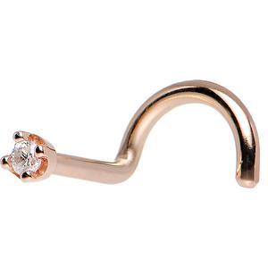BodyCandy 14K Rose Gold 1.5mm Genuine Diamond Nose Ring — back view