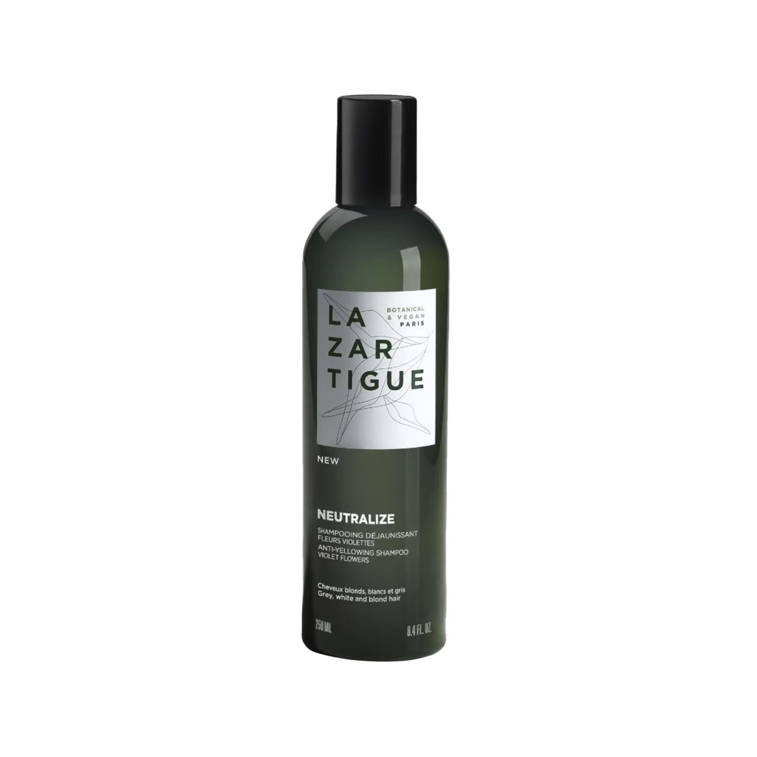 Lazartigue Neuralize: Anti-Yellowing Purple Shampoo - Banish Brassiness, Brighten Blonde & Grey Hair for Cool Tone Perfection.