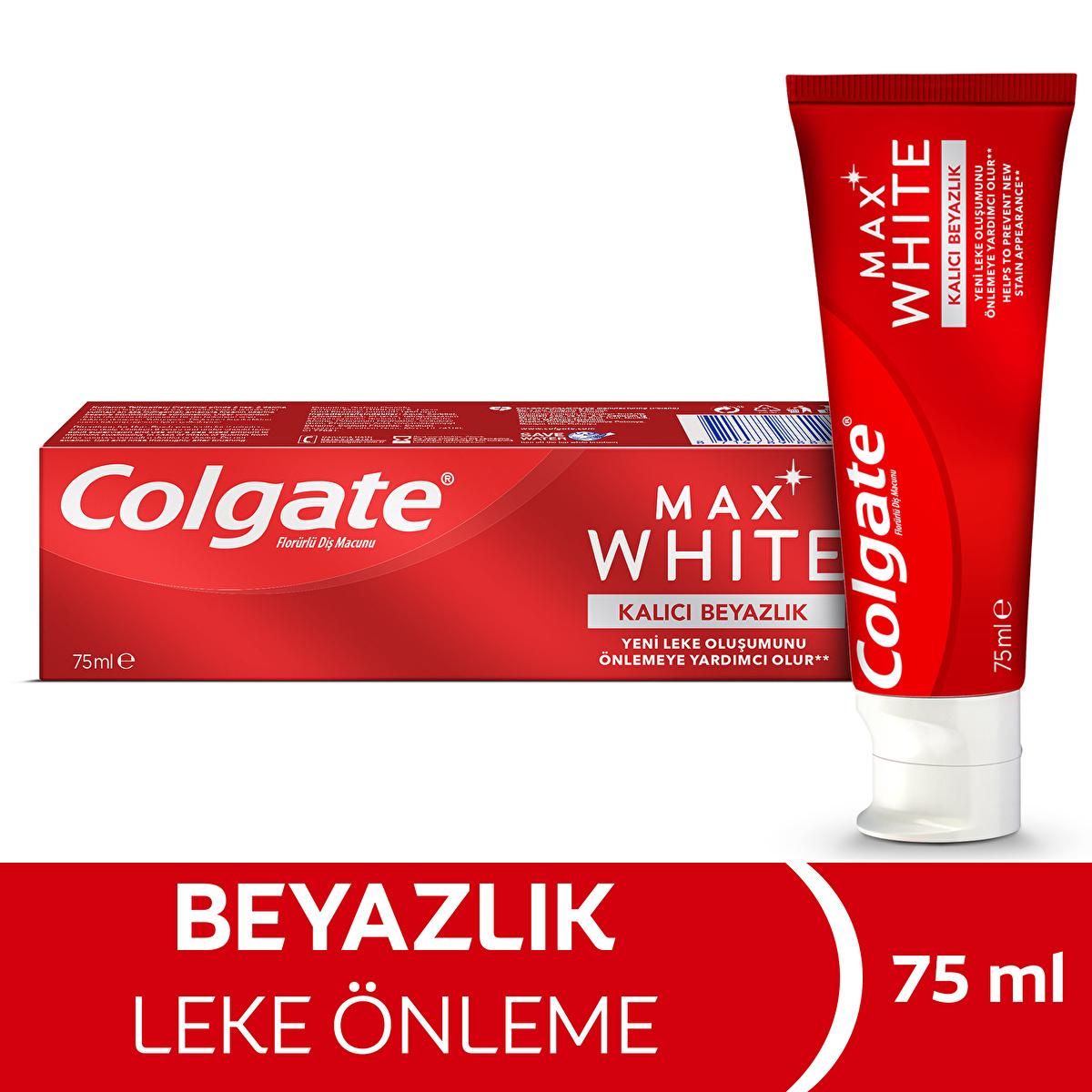 Colgate Max White Whitening Toothpaste: Stain Removal for Lasting White Smile & Fresh Breath - Enamel Safe