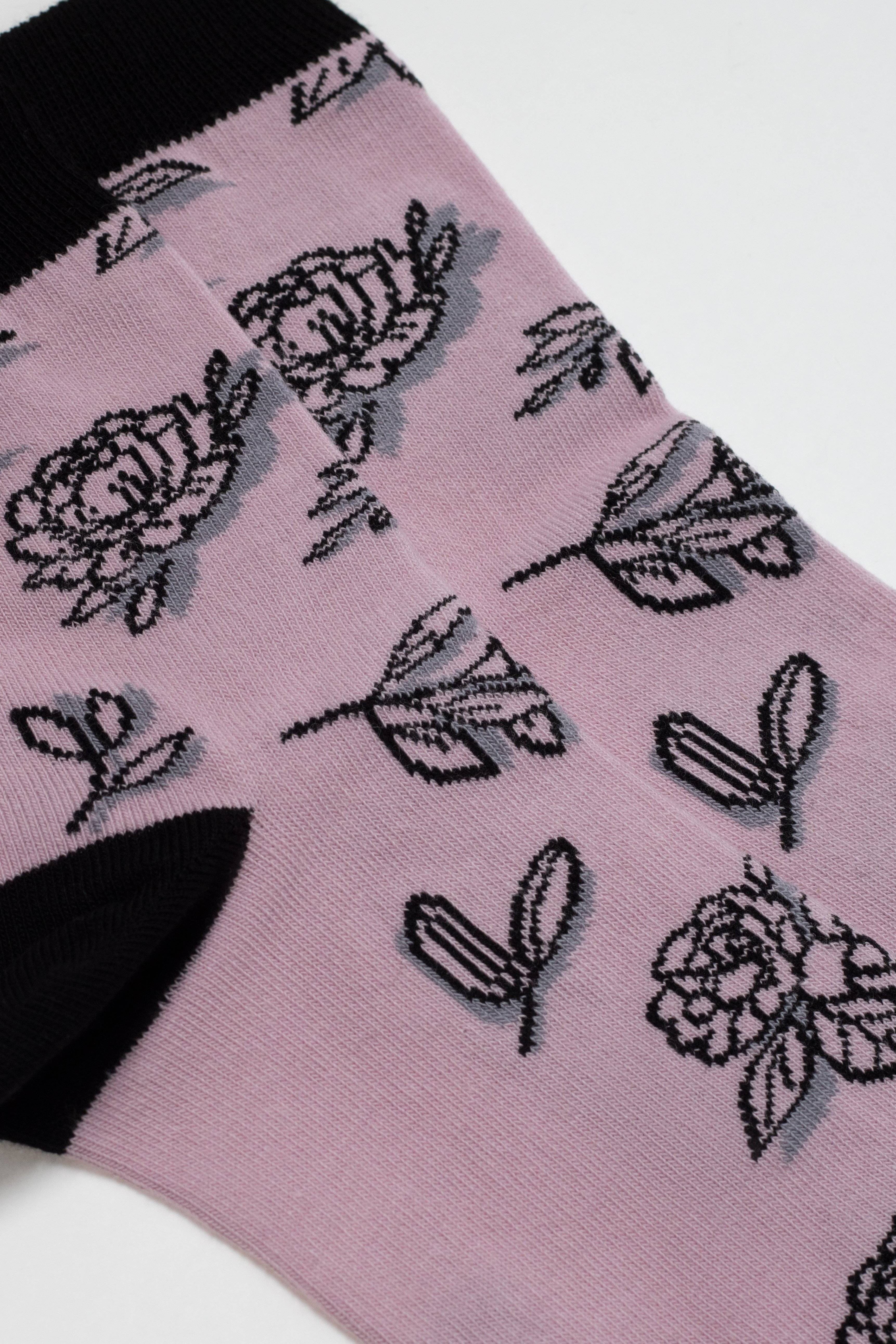 TheRanok.com Conte Cotton Socks Classic - 435 Flowers With Shadow — side view