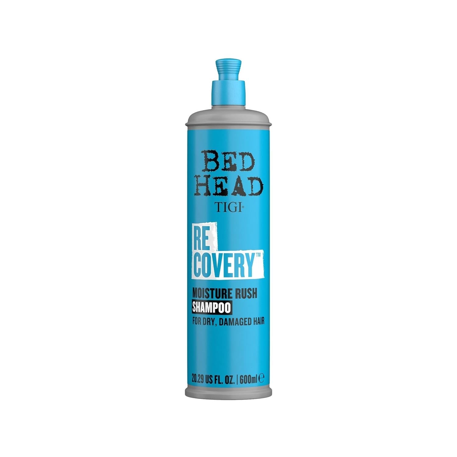 TIGI Bed Head Recovery: Intense Moisture Rush Shampoo - 600ml Salon Quality Hydration for Dry, Damaged Hair