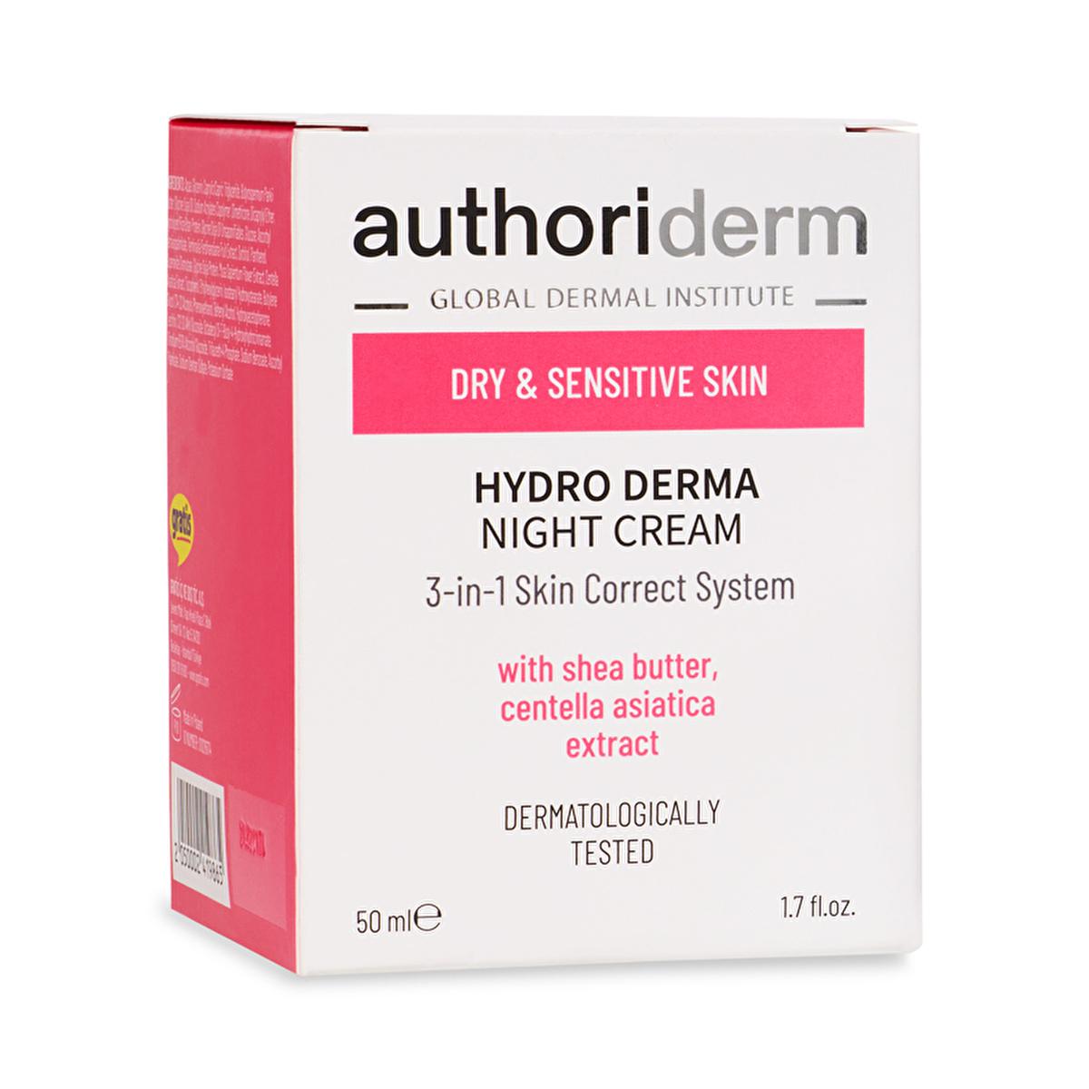 Authoriderm Night Cream for Dry, Sensitive Skin: Rejuvenating Shea Butter Formula - Even Skin Tone, Hydrating, 50ml