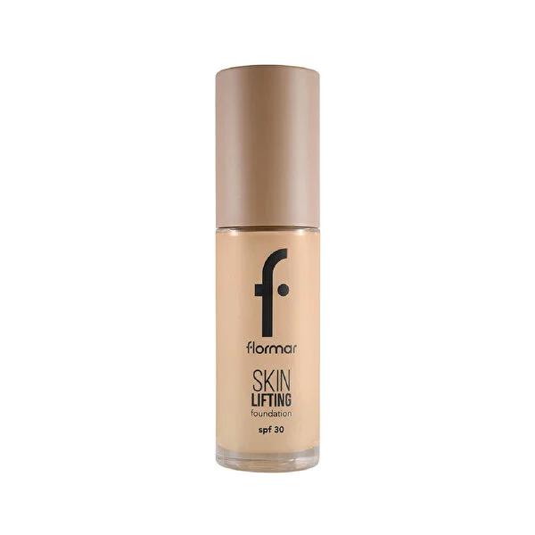 Flormar Skin Lifting Foundation - Natural Anti-Aging Makeup with SPF 30 Protection, 95% Natural Ingredients, Paraben-Free
