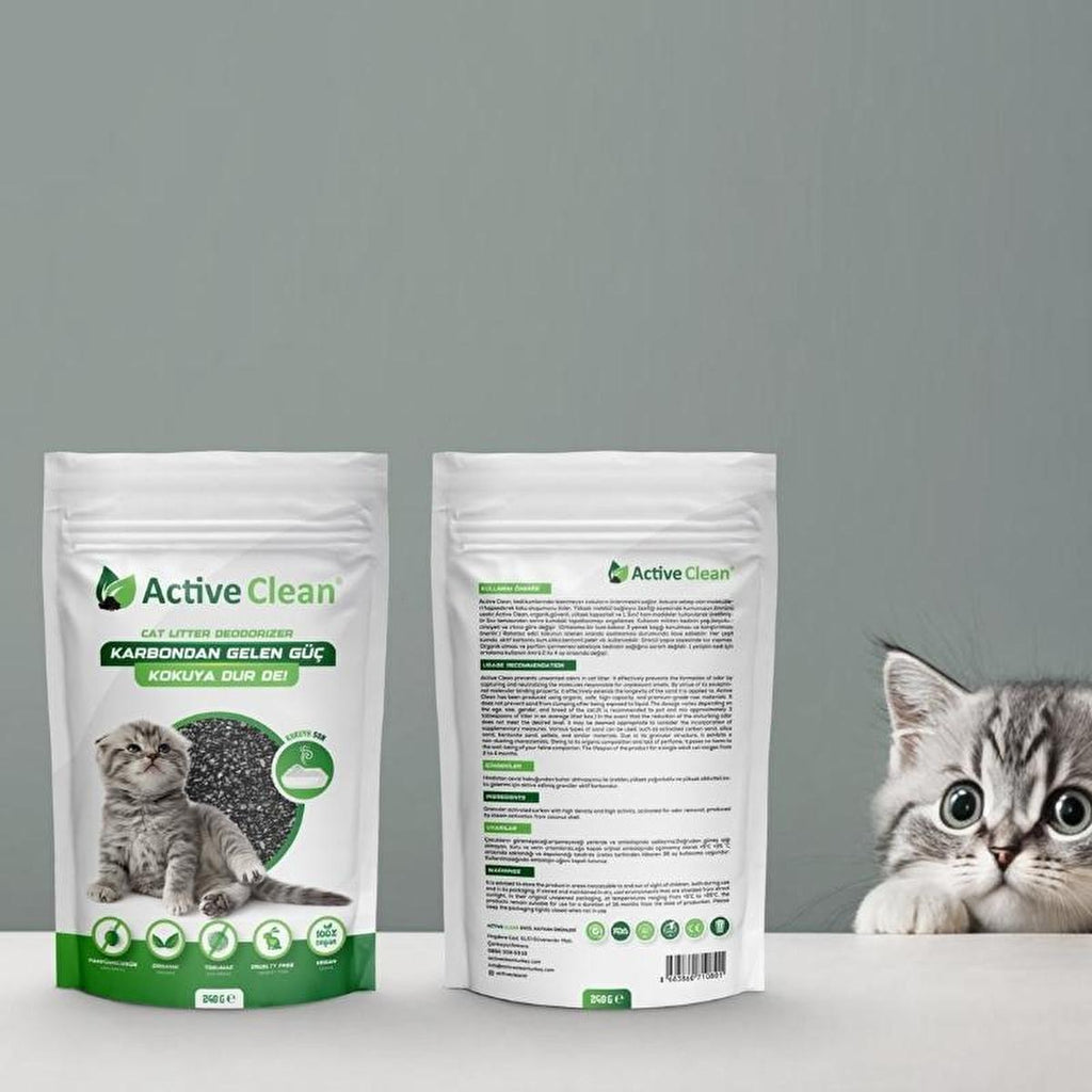 Active Clean Cat Litter Odor Absorber - Natural, Safe, Effective Odor Eliminator for Cat Owners