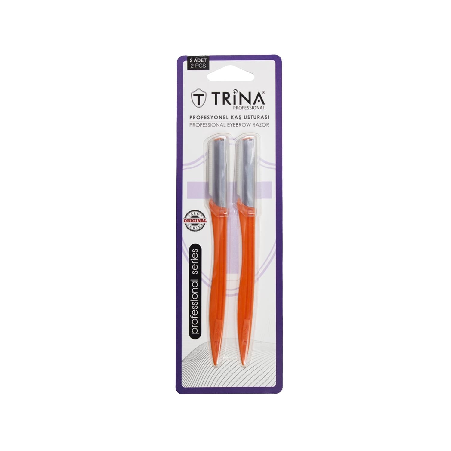 Trina Professional Eyebrow Razor 2-Pack: Achieve Precise Shaping & Grooming with Our Easy-to-Use Hair Removal Tool