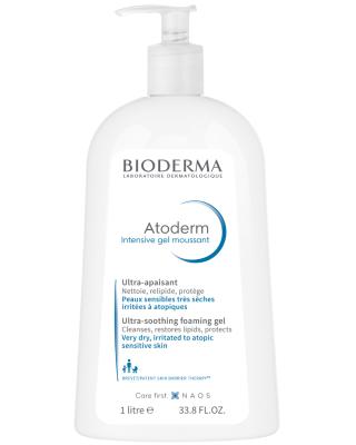 Bioderma Atoderm Intensive Foaming Gel Cleanser for Dry Skin - Fragrance-Free, 1L