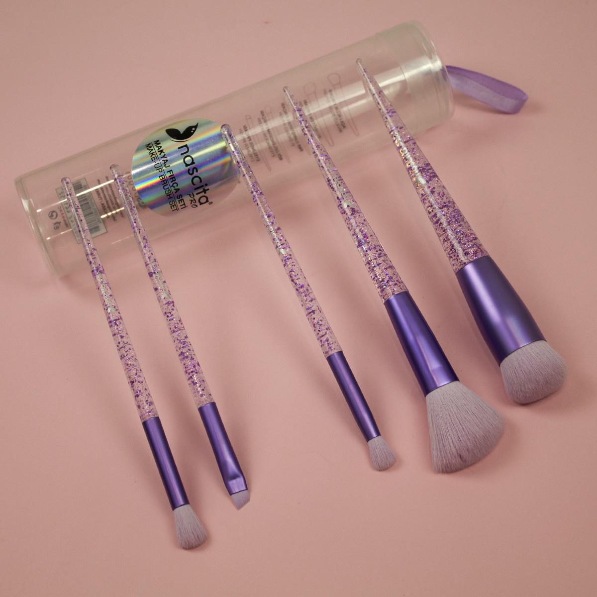 Nascita Professional 5-Piece Makeup Brush Set - High-Quality Synthetic Bristles for Flawless Application