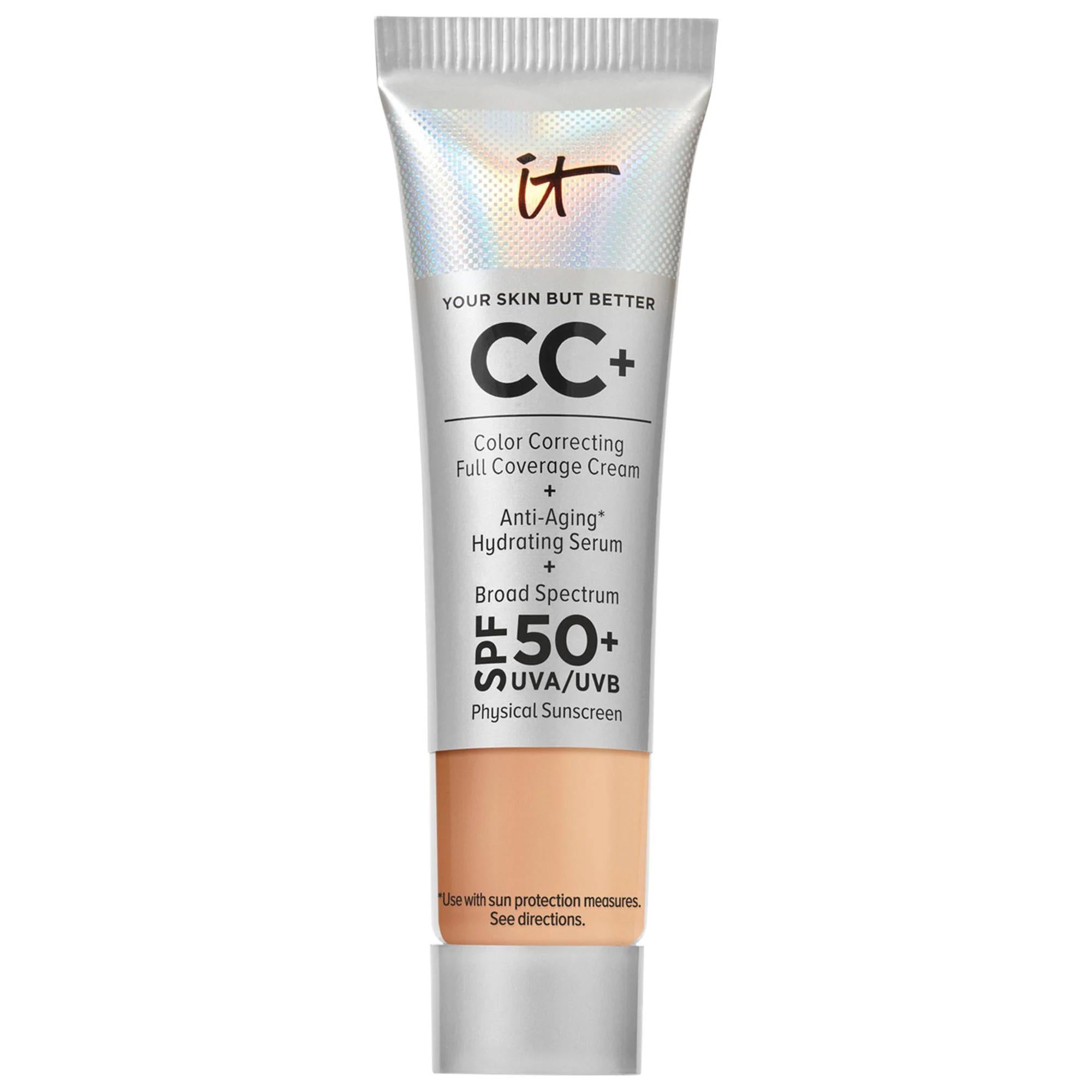 IT Cosmetics CC+ Cream: Full Coverage Color Correcting Foundation with SPF 50+ - Hydrating, Anti-Aging & Sun Protection Makeup