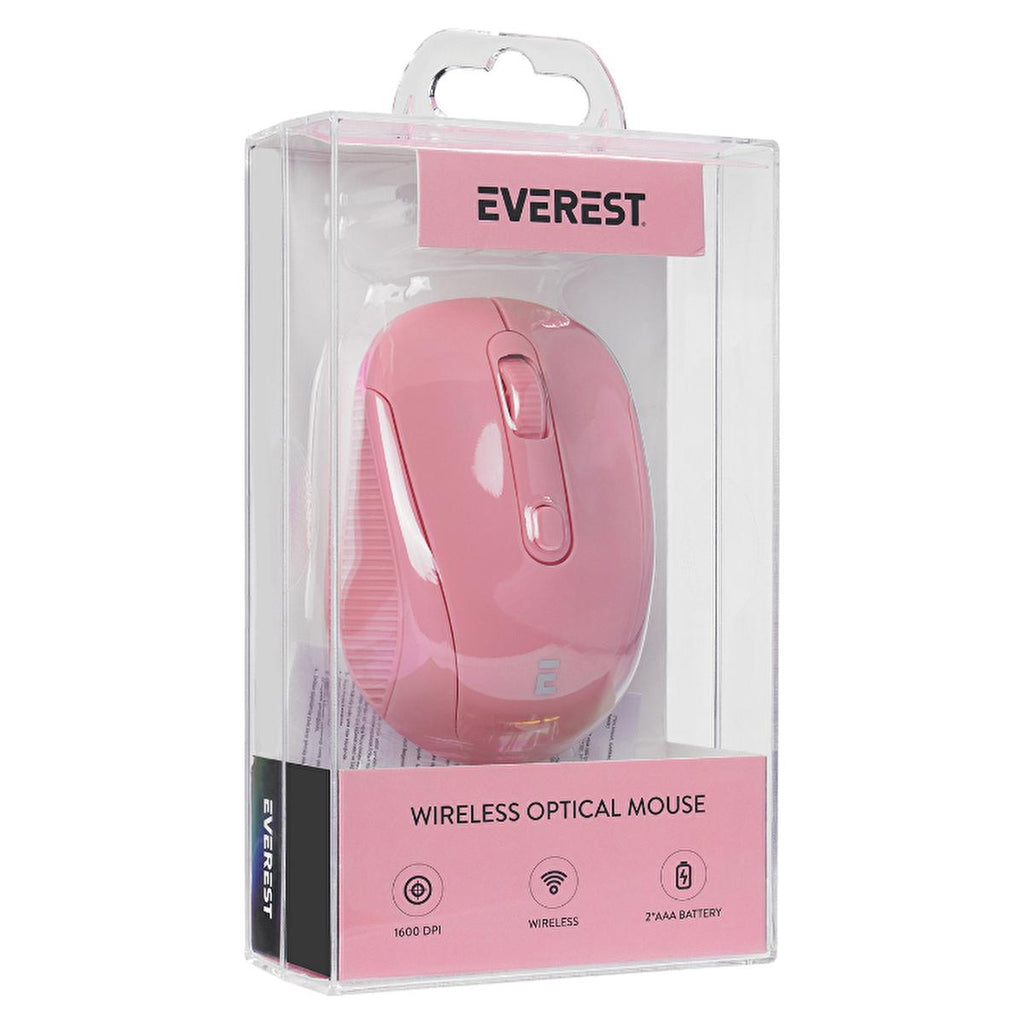 Everest Rose Gold Wireless Mouse SM-300 - 800/1200/1600 DPI Adjustable Sensitivity, 30M Range
