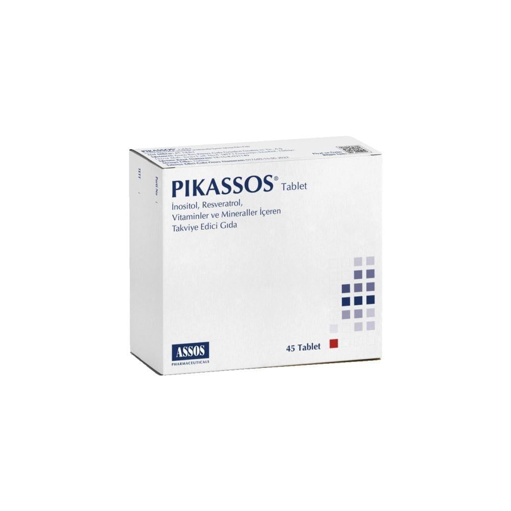 Pikassos Dietary Supplement Tablets - Inositol, Resveratrol, Zinc Picolinate, Selenium, Chromium Picolinate, Folic Acid, Vitamin D3