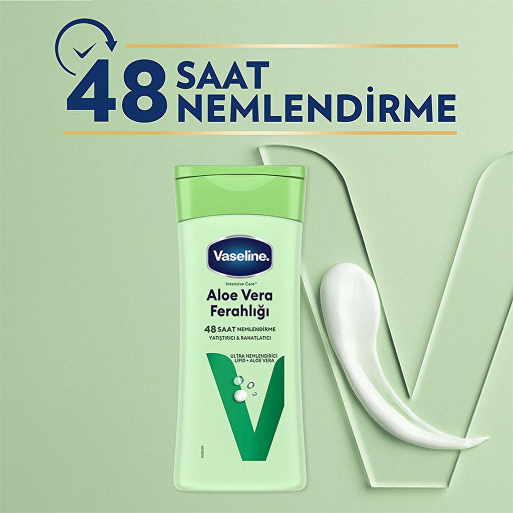 Vaseline Aloe Vera Body Lotion - 48 Hour Moisturization for Dry Skin - Non-Greasy & Dermatologically Tested