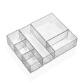 Esda 6 Piece Drawer Organizer Set - Plastic Storage Solution for Efficient Space Management