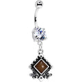 BodyCandy Clear Gem Elegantly Etched Dangle Belly Ring — main product shot