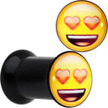 BodyCandy 2G Licensed Heart Eyes emoji Acrylic Double Flare Plug Set — main product shot