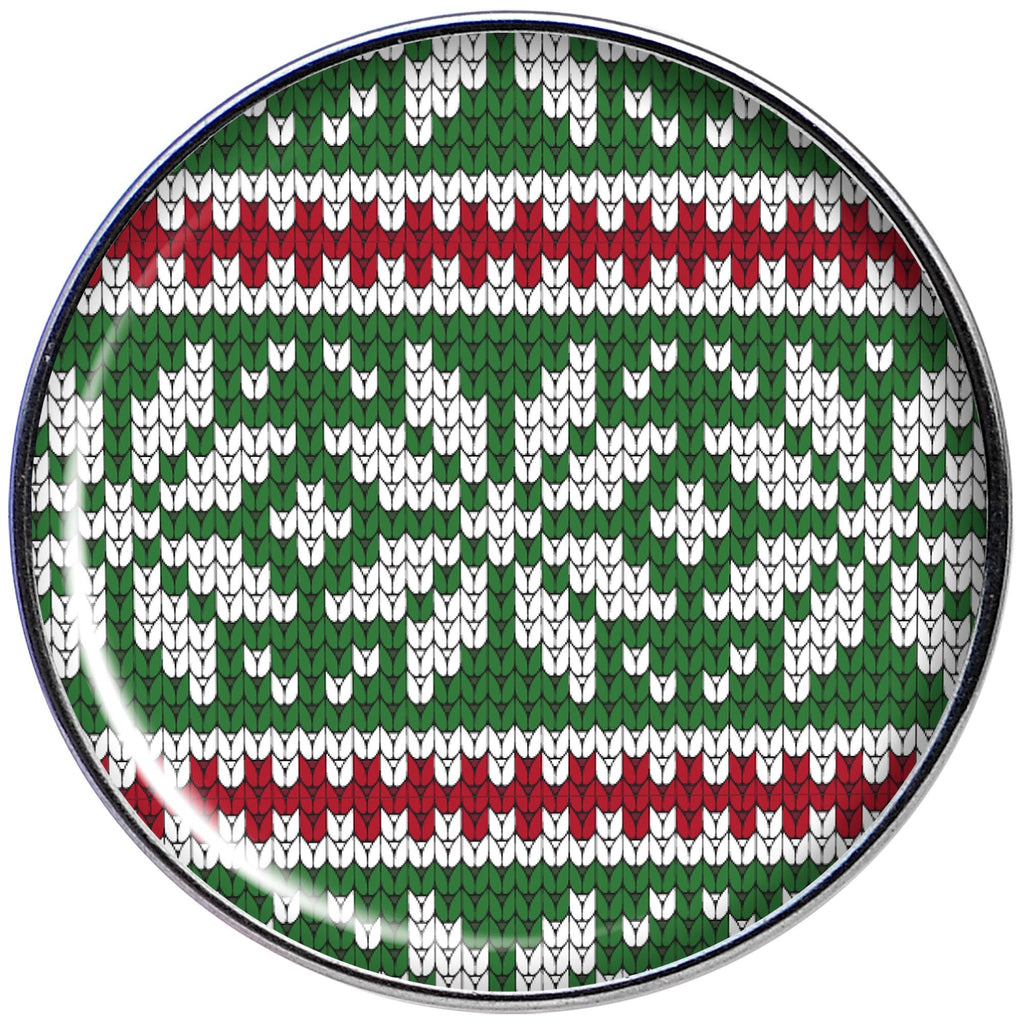 BodyCandy Green Red Christmas Sweater Barbell Tongue Ring — detail and construction