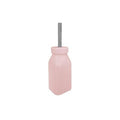 OiOi Silicone Baby Bottle & Straw Sippy Cup Set - Non-Toxic, Eco-Friendly, Easy-Grip - Perfect for BLW Feeding & Toddler Training (Pinky Pink/Powder Grey)