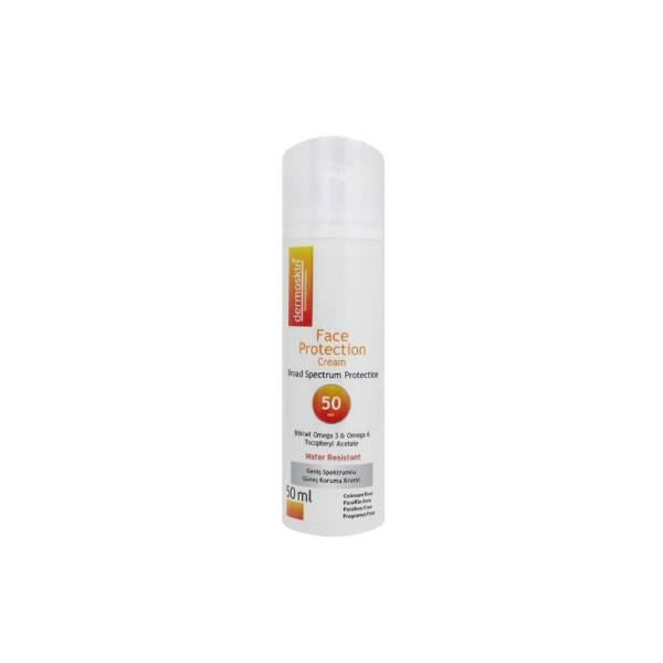 Dermoskin Sunscreen Cream Face Protection SPF50 50ml - Moisturizing, Water-Resistant, Sensitive Skin Friendly