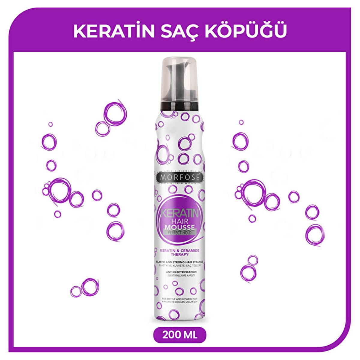 Morfose Keratin Hair Mousse - 6.76 fl oz - Strong Hold, Volumizing & Shine