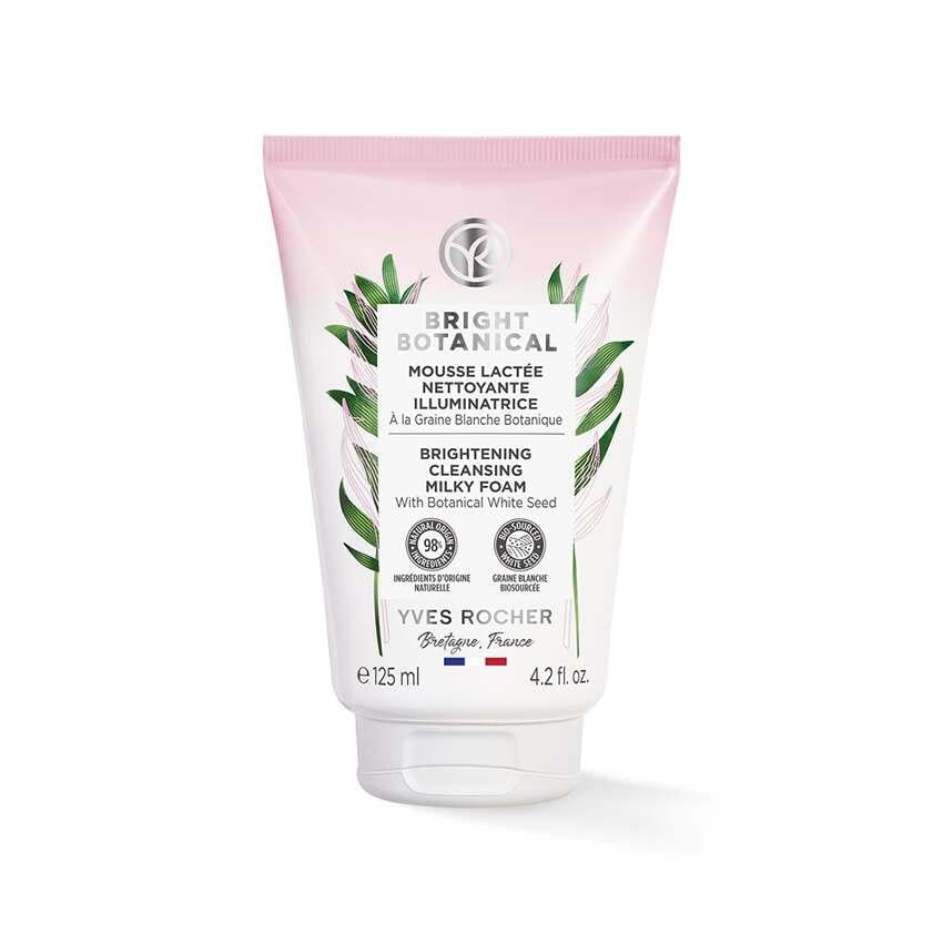 Bright Botanical Facial Cleansing Foam - Gentle Makeup Remover for Blemished Skin with White Tagua Seed
