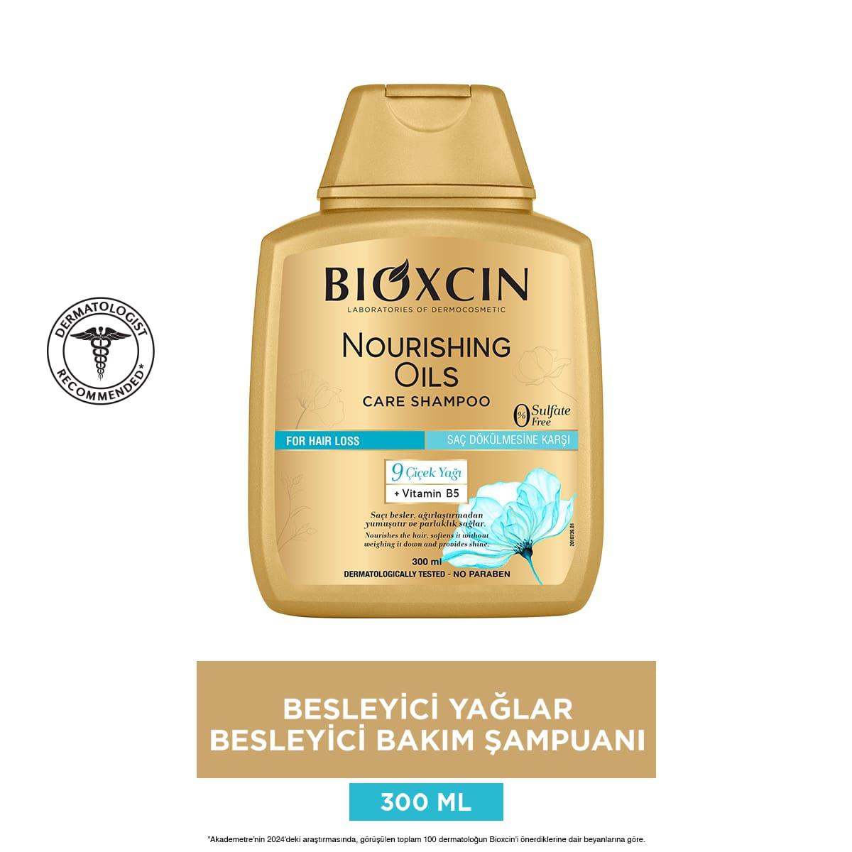 Bioxcin Nourishing Hair Shampoo with 9 Flower Oils - Sulfate-Free, Hypoallergenic Repair for Dry & Damaged Hair