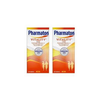 Pharmaton Vitality Multivitamin Supplement - Boost Energy & Support Overall Health with Ginseng G115 - 60 Tablets (2 x 30 Tablet Packs)