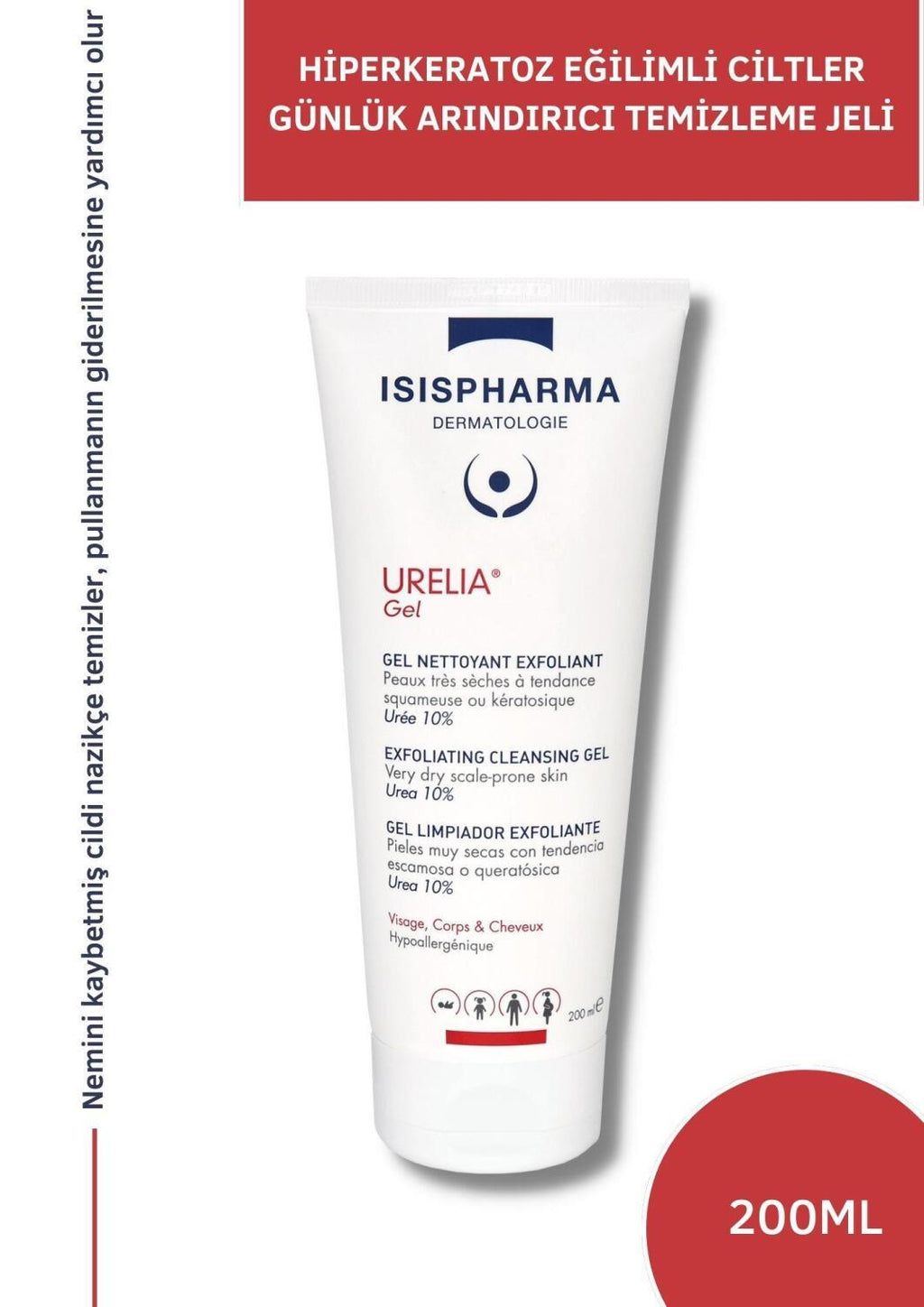Isis Urelia Gel Cleanser For Face, Hair & Body - 200ml, Gentle & Versatile Sensitive Skin Care